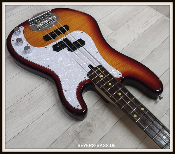 Preview: Lakland Skyline 44-64 Deluxe Flamed Maple, Honey Burst Gloss